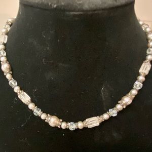 Silver Necklace with Beads